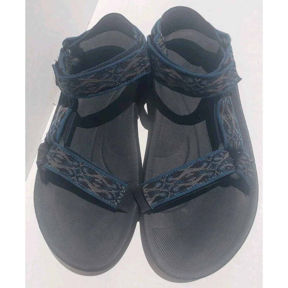 Mens Teva Sandal Sz 9 for Sport Water Wear Blue Black Gray Strap Pattern SN6584